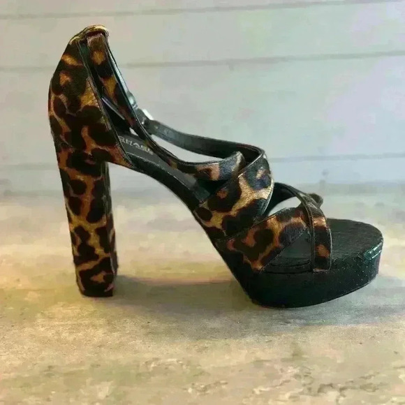 Michael‎ Kors Evie Calf Hair Leopard Print Platform Size 6.5 - Picture 6 of 11